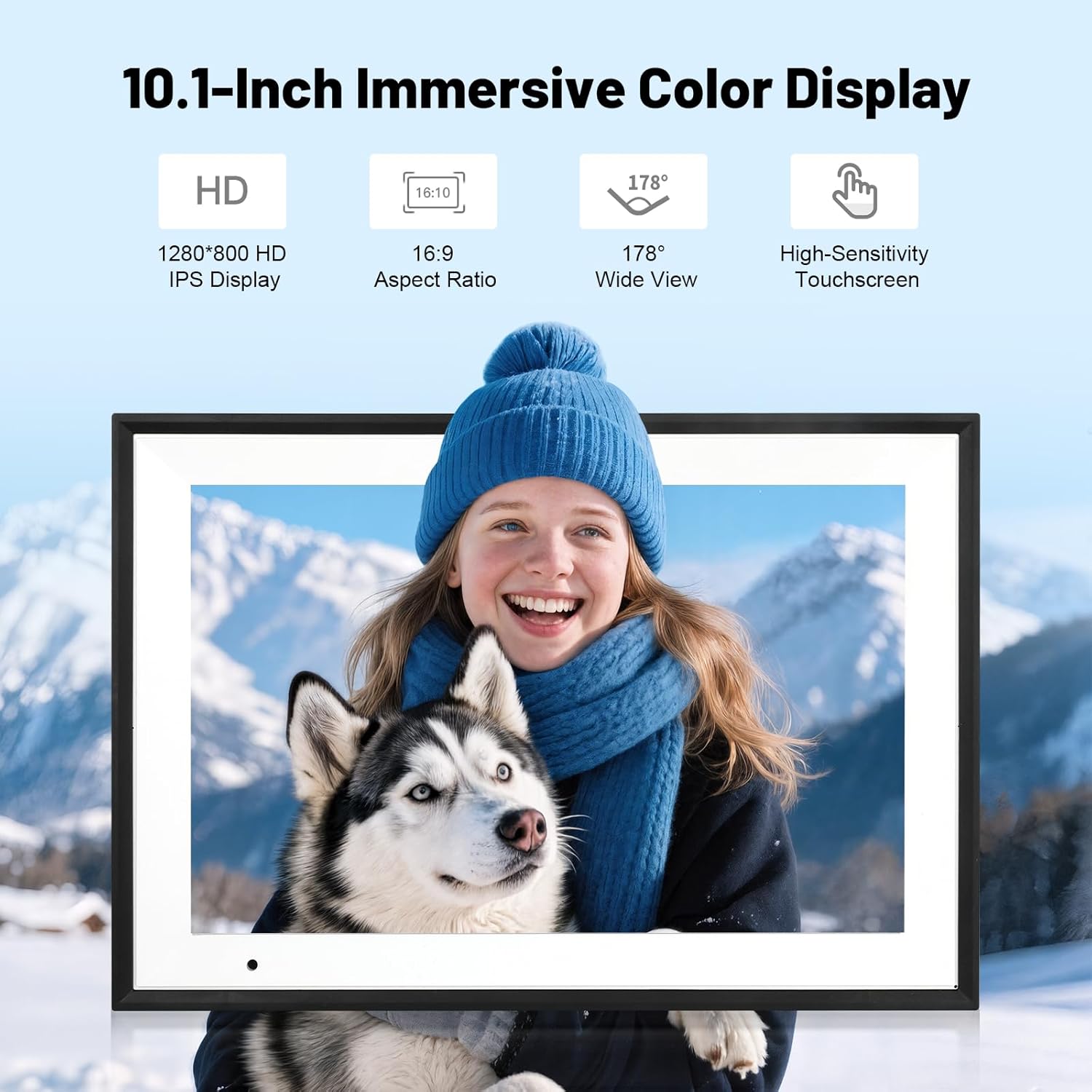 Linkdaze 10.1 Inch Digital Picture Frame with 1280*800 HD IPS Touch Sc