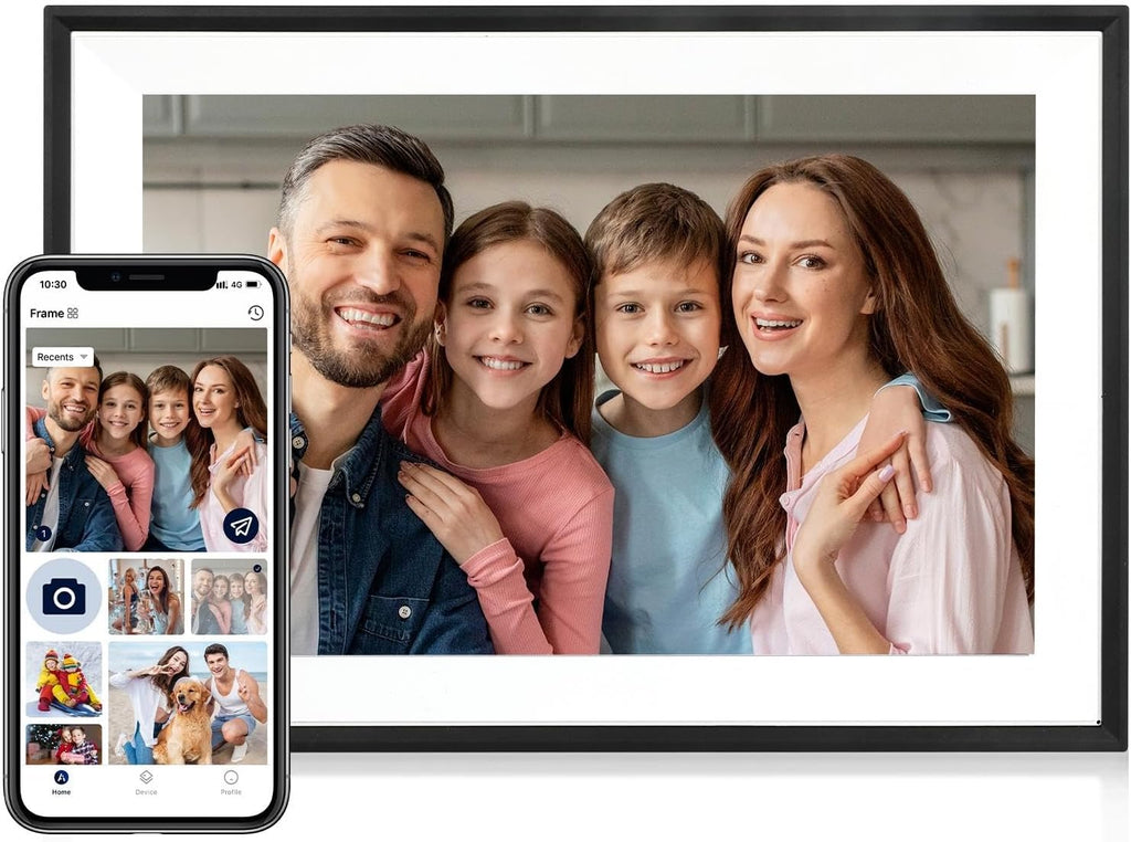 Linkdaze 10.1 Inch Digital Picture Frame with 1280*800 HD IPS Touch Screen, Smart Digital Photo Frame Built-in 32GB Memory, Auto-Rotate Easy Setup to Share Photos or Videos via AiMOR APP