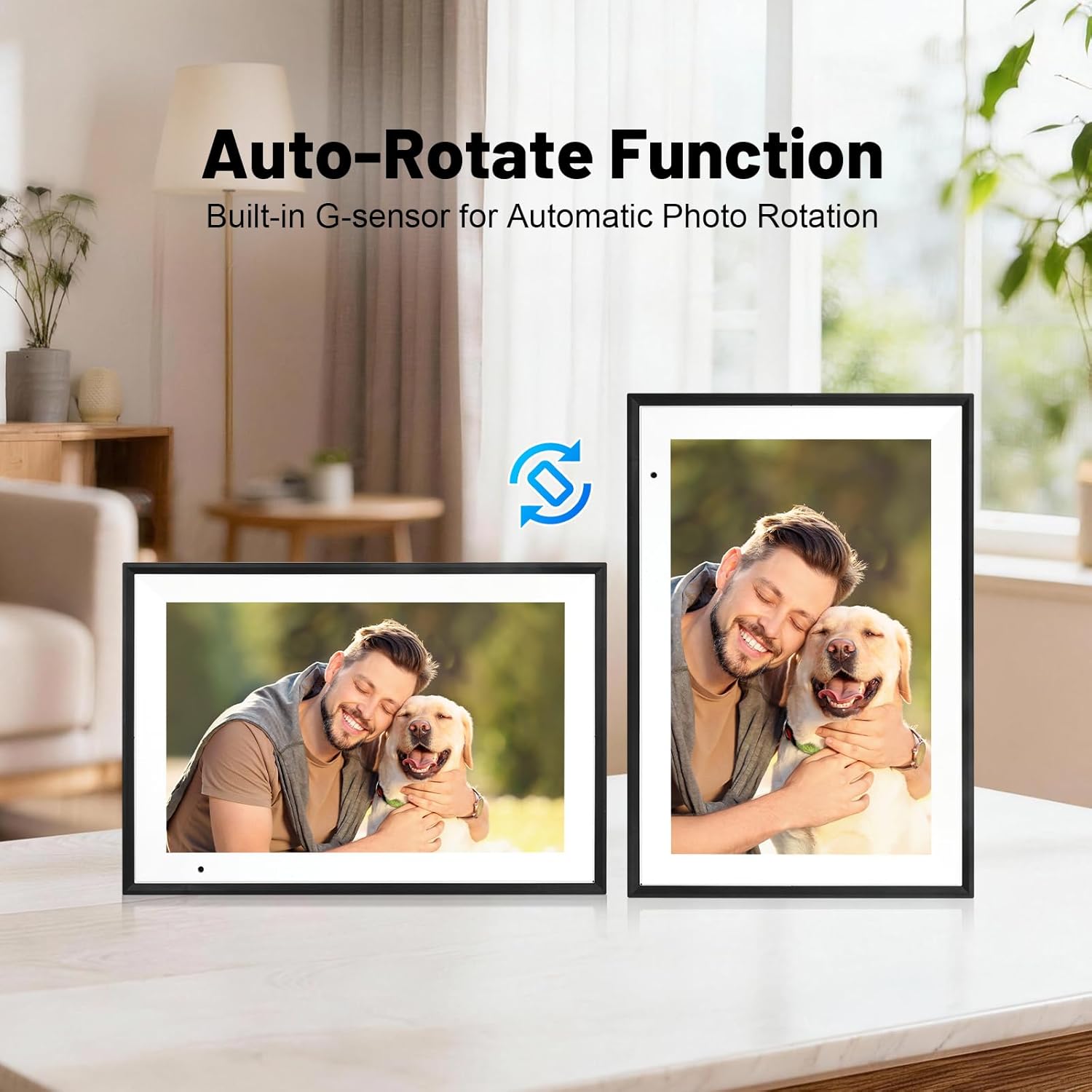 Linkdaze 10.1 Inch Digital Picture Frame with 1280*800 HD IPS Touch Screen, Smart Digital Photo Frame Built-in 32GB Memory, Auto-Rotate Easy Setup to Share Photos or Videos via AiMOR APP